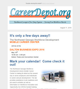 Example of the Career Depot Newsletter